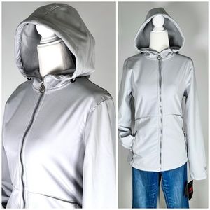 NEW! NEW BALANCE water and wind resistant bonded fleece lining hooded jacket